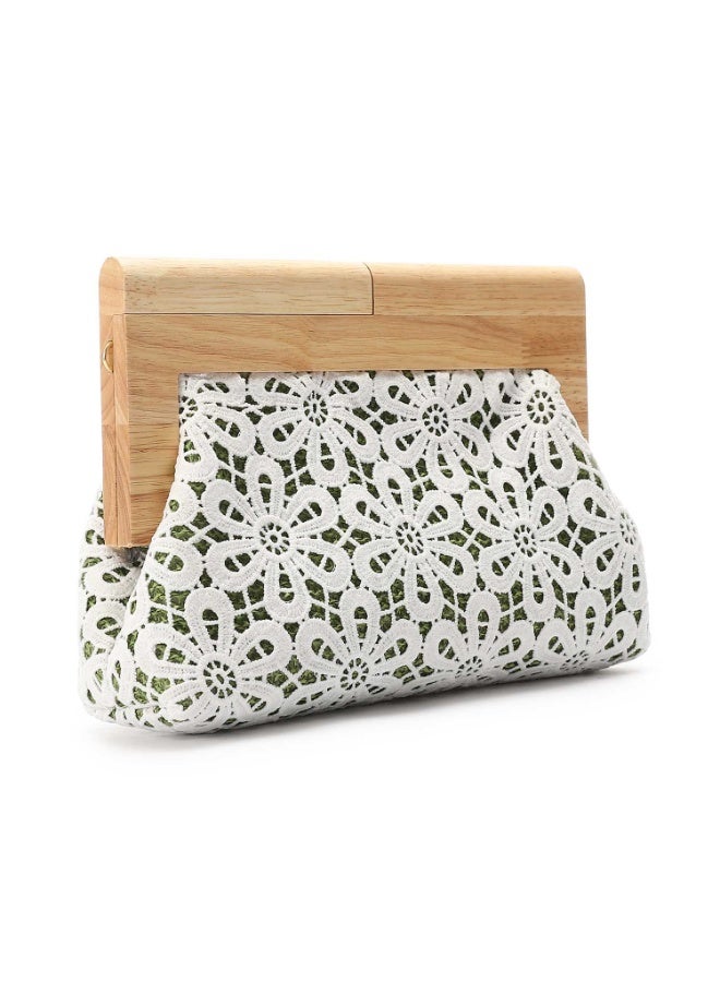 Mr.joe Mr Joe Green Elegant Crochet Clutch-shoulder bag for Women-4140 - Image 3