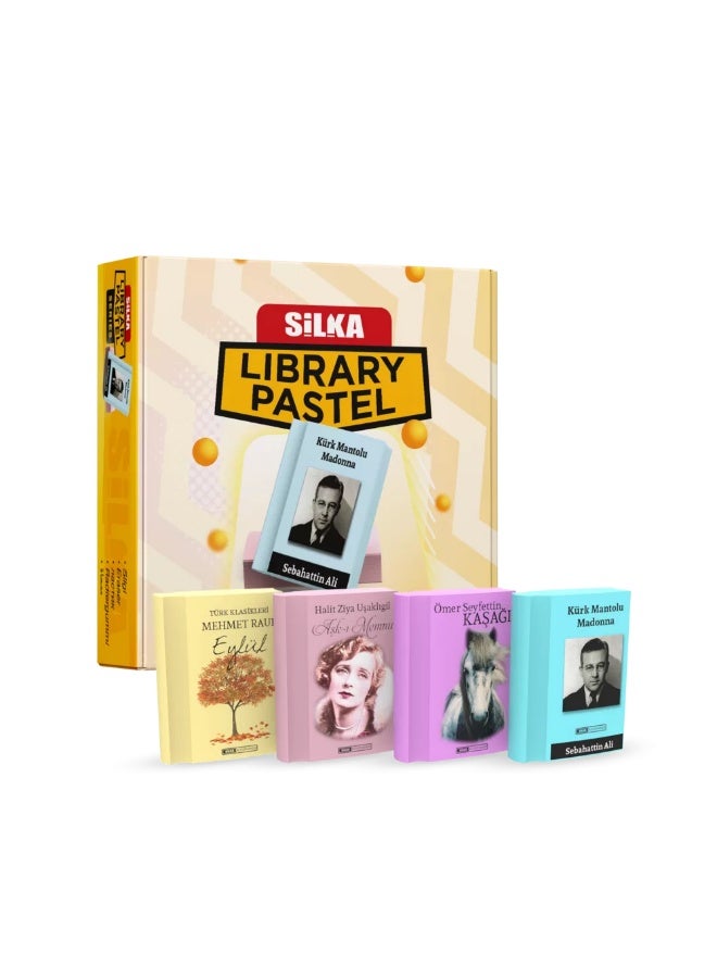 Silka Library Pastel Literary Book-Shaped Eraser Box – TPR PVC-Free Creative Stationery Erasers for School, Office & Sketching, Dust-Free Compatible with Pencil & Graphite (Pack of 36 Pcs Bulk) - Image 1
