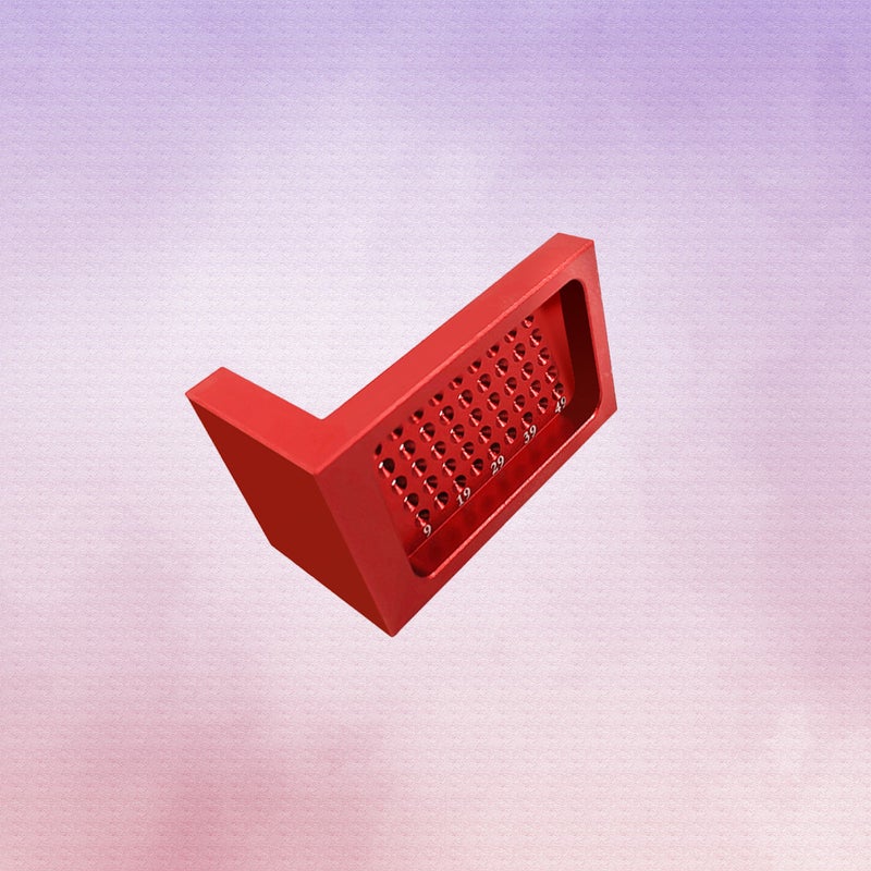 Woodworking Ruler Hole Ruler Aluminum Alloy T-Shaped Ruler Woodworking Scriber Mini Scriber (Red) - Image 5