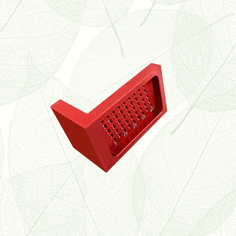 Woodworking Ruler Hole Ruler Aluminum Alloy T-Shaped Ruler Woodworking Scriber Mini Scriber (Red) - Image 2