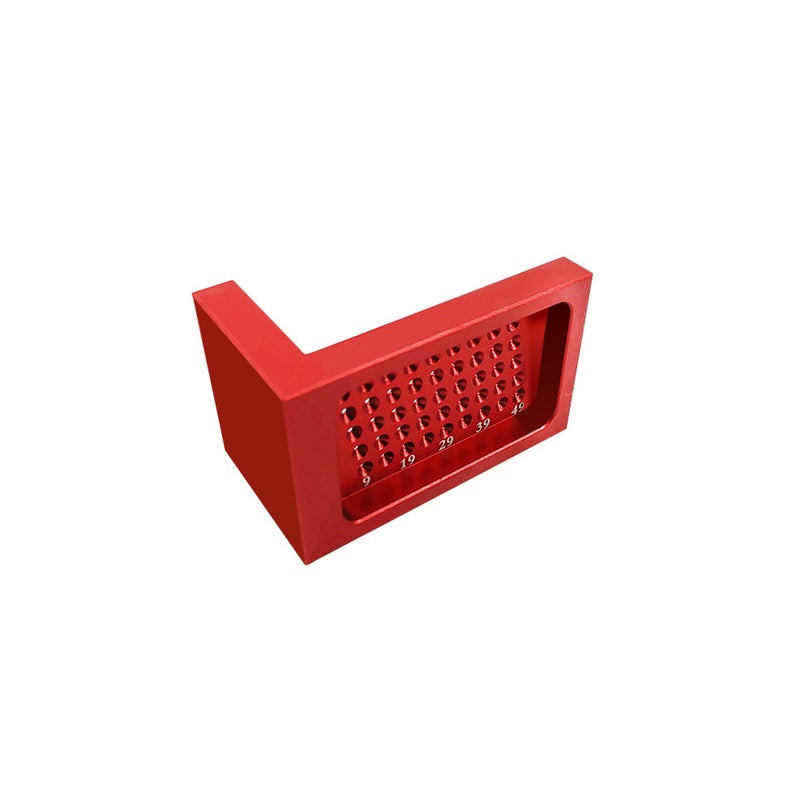 Woodworking Ruler Hole Ruler Aluminum Alloy T-Shaped Ruler Woodworking Scriber Mini Scriber (Red) - Image 1
