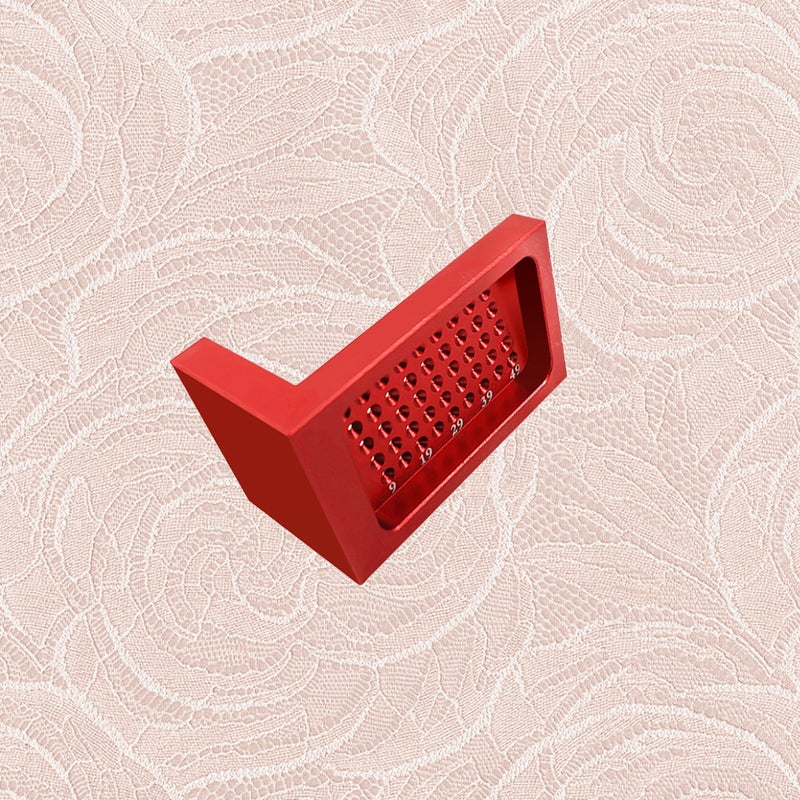 Woodworking Ruler Hole Ruler Aluminum Alloy T-Shaped Ruler Woodworking Scriber Mini Scriber (Red) - Image 3