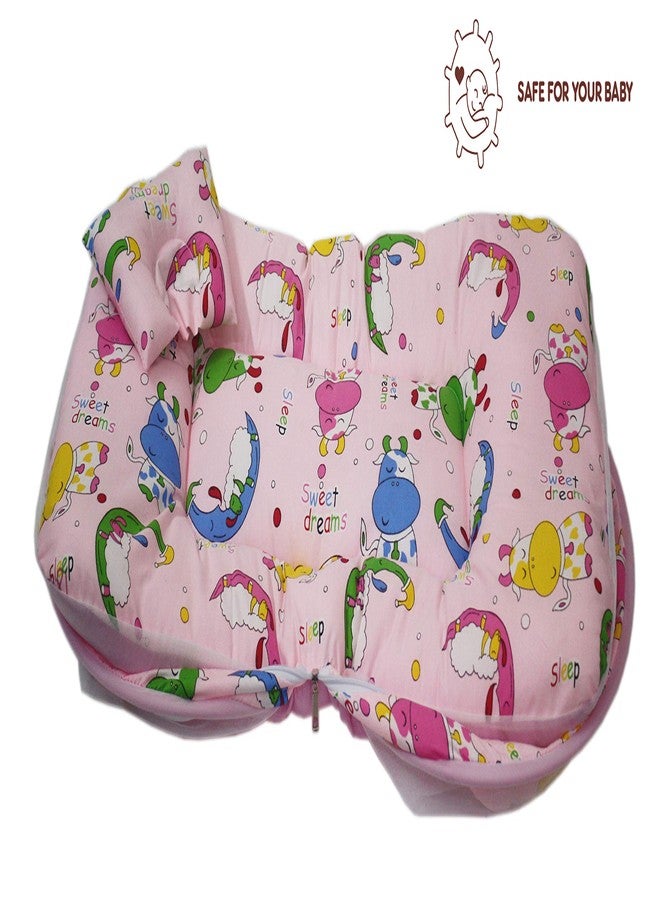 KooKyKooby Baby Mosquito and Insect Protection Net with Bedding (PINKCOW) - Image 4