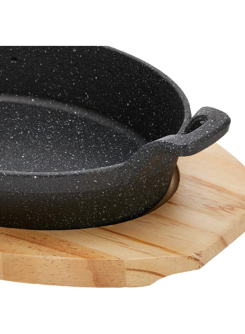AKDC Vague Oval Sizzling With Base, 24 Cm X 17 Cm Size - Image 2