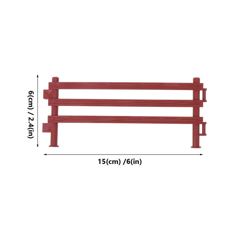 Brown Plastic Miniature Garden Fence Set 30Pcs DIY Dollhouse Farm Model Landscape Decor - Image 3
