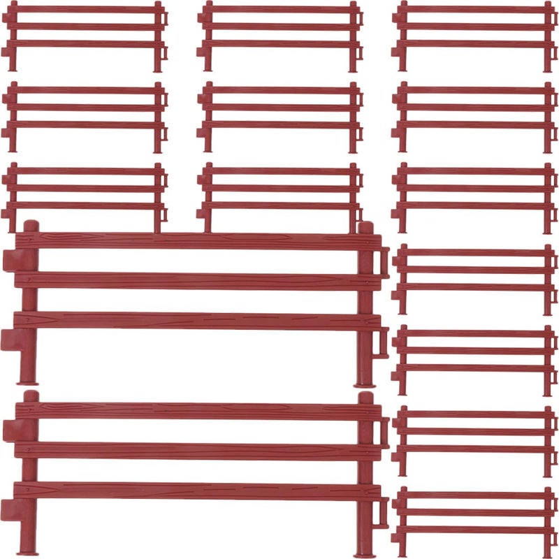 Brown Plastic Miniature Garden Fence Set 30Pcs DIY Dollhouse Farm Model Landscape Decor - Image 2
