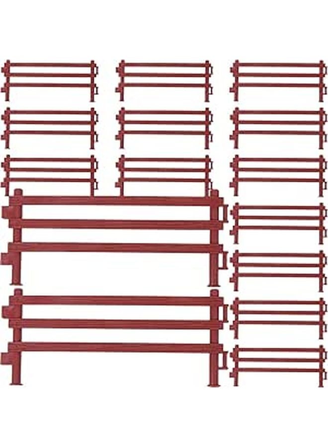 Brown Plastic Miniature Garden Fence Set 30Pcs DIY Dollhouse Farm Model Landscape Decor - Image 1