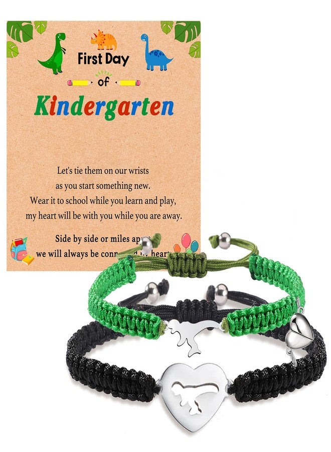 AULSIEY First Day of Kindergarten Boys Bracelet Mommy and Me, First Day of Pre School Bracelet Gifs for Son, Back to School Pre K Jewelry Gifts for Mom and Son,Matching Dinosaur Bracelets (B+G K) - Image 1