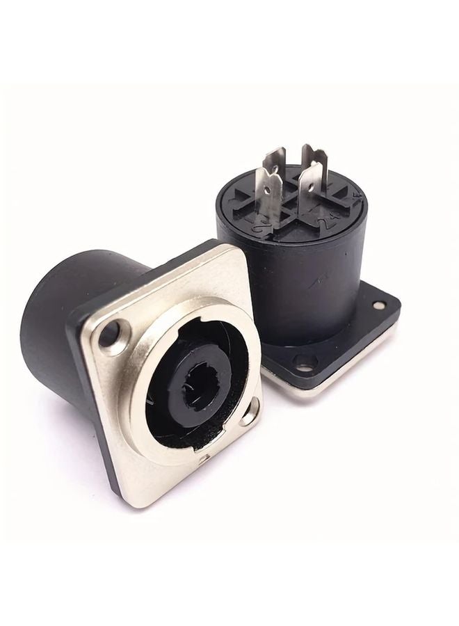 Metal Square Seat RCA Connector Plug And Play Audio Video Socket For Theater DJ Studio - Image 1