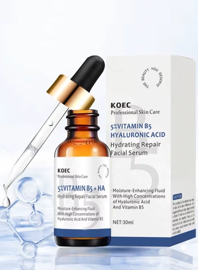 KOEC B5 سيروم الوجه المرطب والمجدد 5% فيتامين B5 مع حمض الهيالورونيك، مرطب مضاد للتجاعيد ومبيض للوجه، 30 مل - Image 1