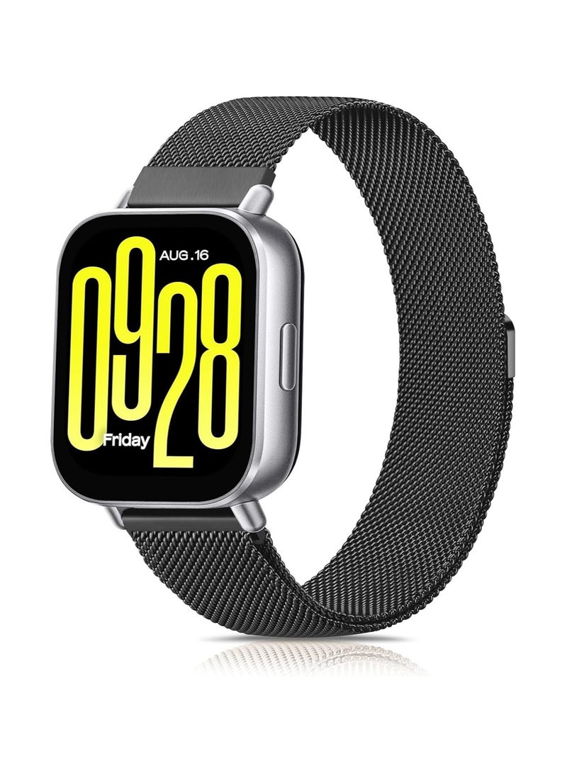 22MM Magnetic Strap Replacement for Redmi Watch 5 Active/Lite,Metal Woven Stainless Steel Breathable Band for Huawei Watch GT5/GT4 46mm,Black - Image 1