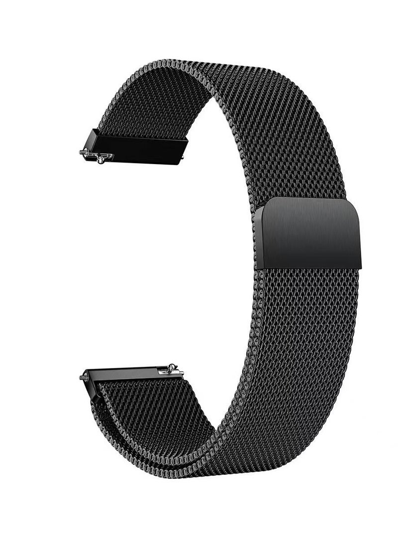 22MM Magnetic Strap Replacement for Redmi Watch 5 Active/Lite,Metal Woven Stainless Steel Breathable Band for Huawei Watch GT5/GT4 46mm,Black - Image 2