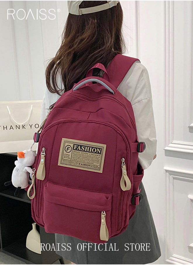 roaiss - Unisex Multifunctional Backpack Large Capacity with Multiple Pockets for Organized Storage Scientifically Divided Compartments Trendy and Stylish Letter Print Suitable for Work School or Short Trips - Image 1