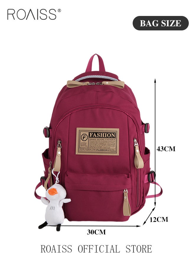 roaiss - Unisex Multifunctional Backpack Large Capacity with Multiple Pockets for Organized Storage Scientifically Divided Compartments Trendy and Stylish Letter Print Suitable for Work School or Short Trips - Image 1