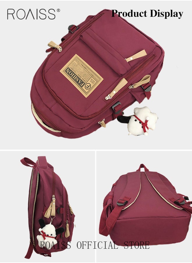 roaiss - Unisex Multifunctional Backpack Large Capacity with Multiple Pockets for Organized Storage Scientifically Divided Compartments Trendy and Stylish Letter Print Suitable for Work School or Short Trips - Image 1