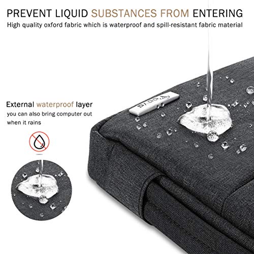 Voova 15.6 16 Inch Laptop Sleeve Case Compatible with MacBook Pro 16 M1/M2/M3/M4 Max 2019-2025, 15.6-16” Hp Lenovo Acer Asus, Waterproof Slim Computer Bag Cover with Handle, Black - Image 4