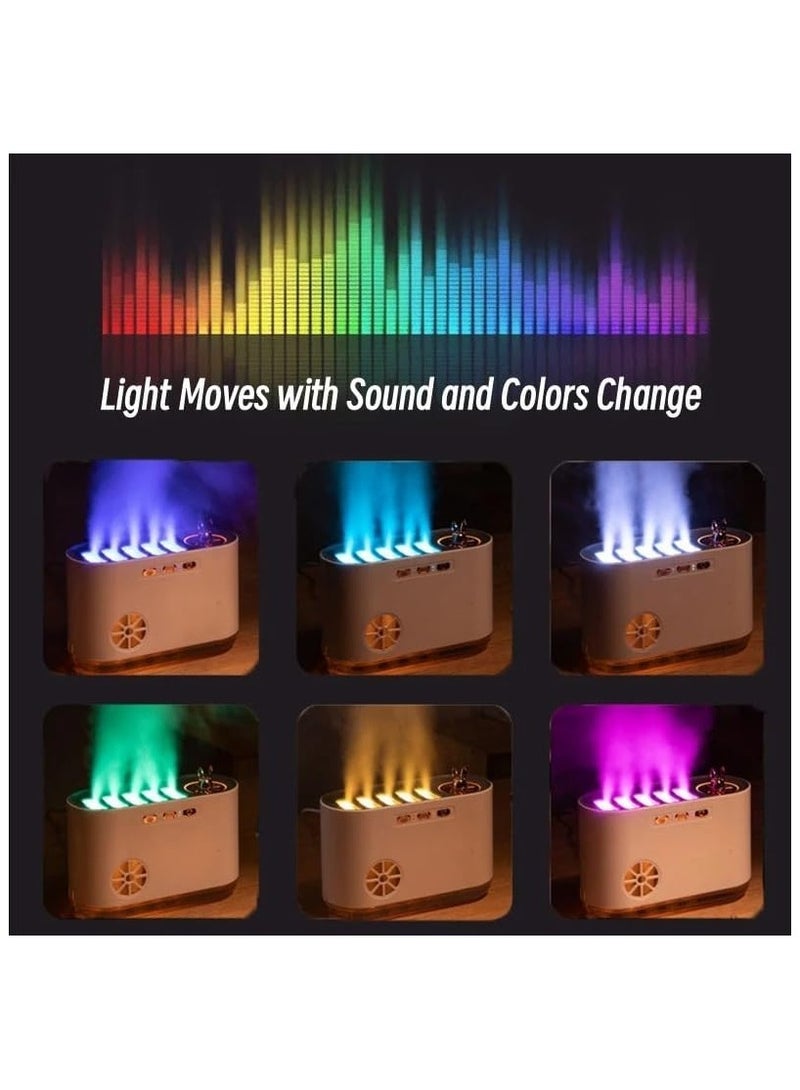 Air Humidifier Diffuser with Dynamic Light Effect for Home Bedroom, 700ml Aromatherapy Flame Diffuser Silent Relaxing (Orange) - Image 3