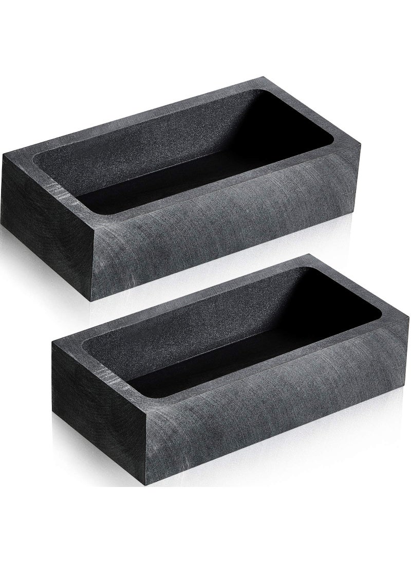 Patelai 2 Pieces Graphite Ingot Mould Crucible Mould for Casting Gold Silver Metal Aluminum Copper Brass Melting Refining4 x 2 x 1 Inch 