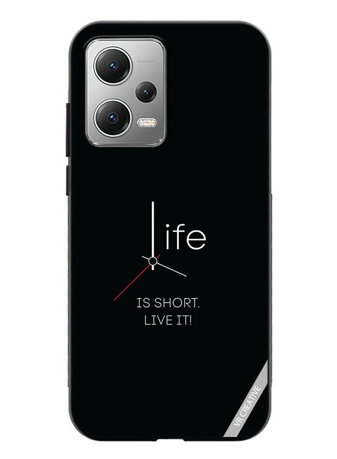 VR CREATIVE Protective Case Cover For Xiaomi Redmi Note 12 Life Is Short Design Multicolour - Image 1