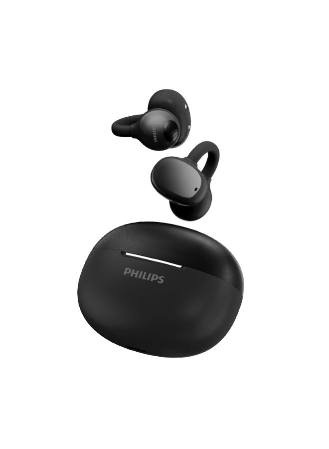 Philips TAQ2320, Earphone,True Open Ear Headphones,True Wireless Earbuds, 22H Playtime, IP54 Water and Dust Proof with  ANC,AI Call Noise Reduction,Sterling Sound, Secure Fit and Comfort, For Sports, Work Black - Image 1