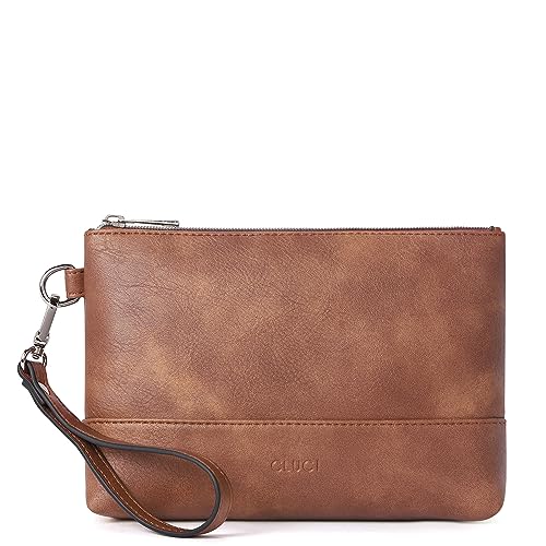 CLUCI محفظة كلوتشي للنساء من الجلد بسعة كبيرة محفظة معصم للسيدات للسفر مع حقيبة بسحاب وحامل بطاقات ائتمان ومنظم هاتف - Image 1