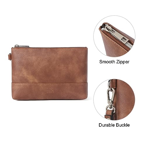 CLUCI محفظة كلوتشي للنساء من الجلد بسعة كبيرة محفظة معصم للسيدات للسفر مع حقيبة بسحاب وحامل بطاقات ائتمان ومنظم هاتف - Image 5