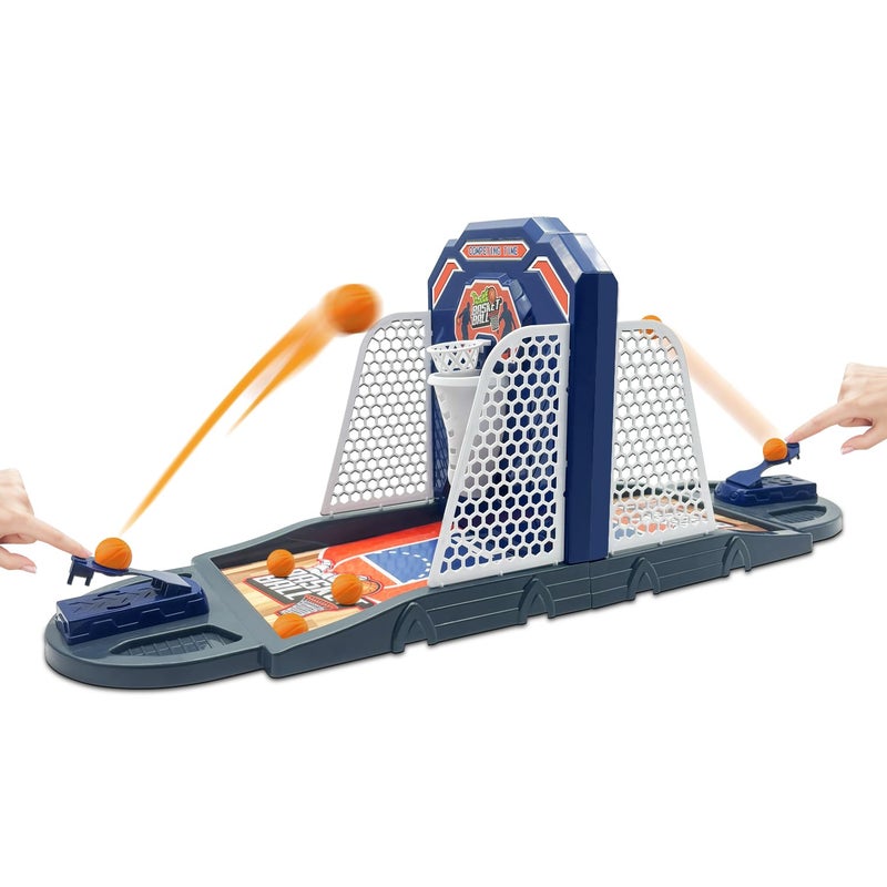 Anemeeoke Basketball Shooting Game Toy Funny Shooting Game Desktop Table Basketball Games Set Fast and Frenzied Launching ball Including 1 Basketball Stand and 10 Balls Gift for Kids 3 4 5 6 7 8 Year Old - Image 3