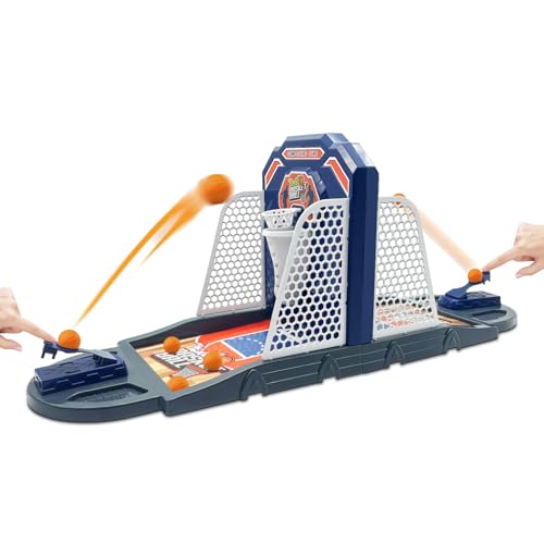 Anemeeoke Basketball Shooting Game Toy Funny Shooting Game Desktop Table Basketball Games Set Fast and Frenzied Launching ball Including 1 Basketball Stand and 10 Balls Gift for Kids 3 4 5 6 7 8 Year Old - Image 1