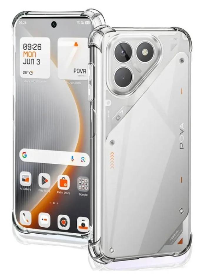 كيرغ كيرغ غطاء حماية شفاف من TPU لأركان TECNO Pova 7