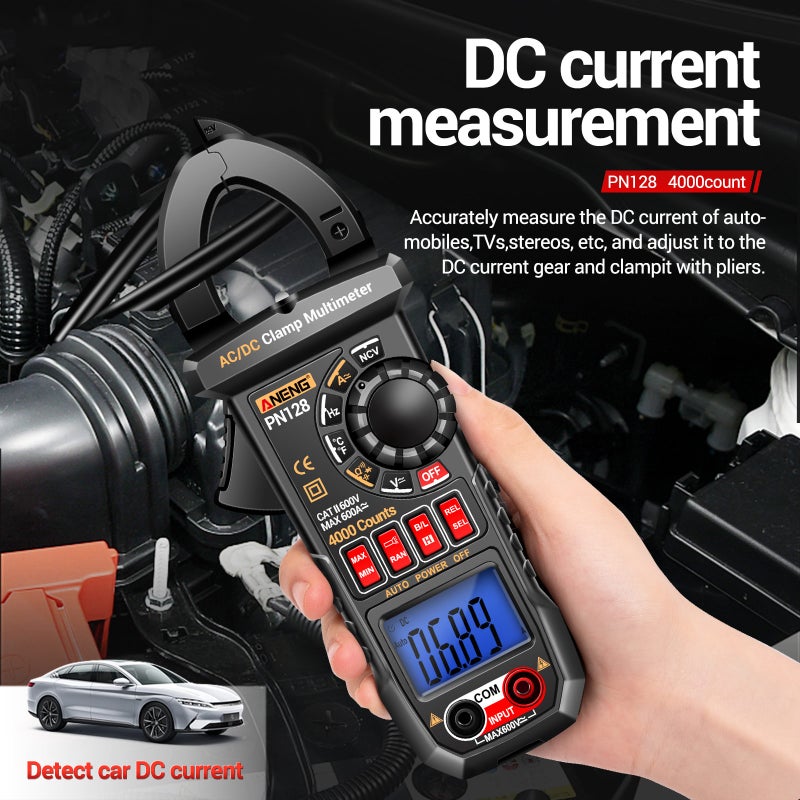 ANENG PN128 Clamp Meter 4000 Counts 600A AC/DC Current Ammeter Voltmeter Electric Tester True RMS Digital Multimeter Clamp Tool Measure Resistance Capacitor Diode Hz Temperature - Image 2