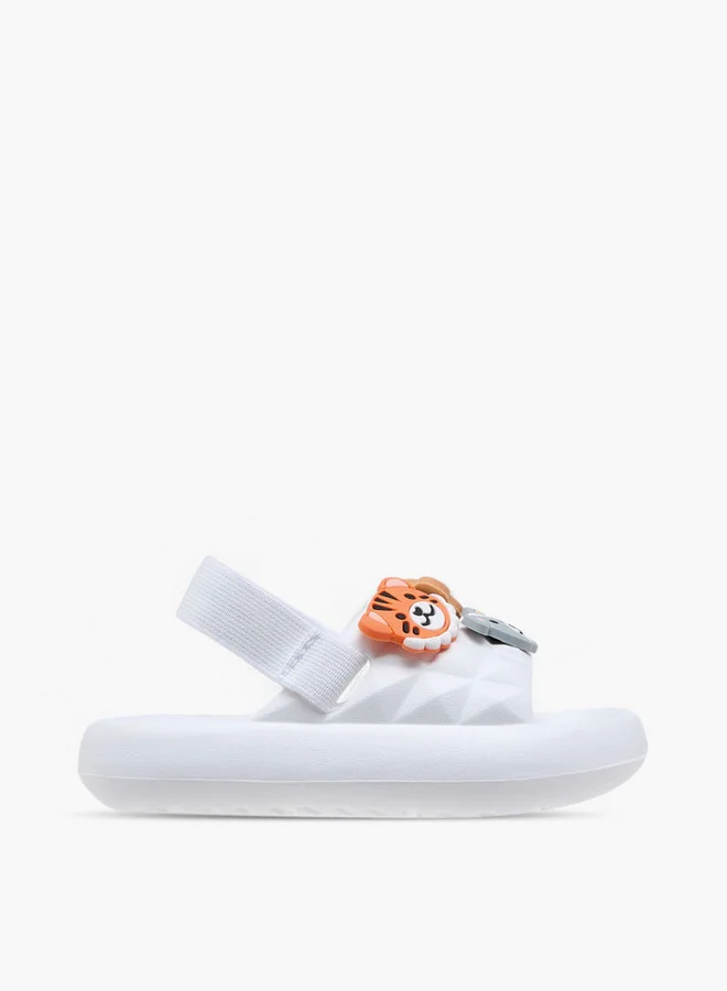 Aqua Boys Animal Applique Sandals with Elastic Backstrap