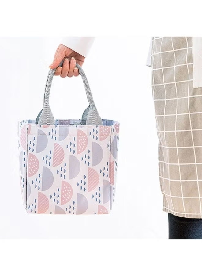 Lunch box bag imitation hemp beam mouth insulation bag hand-held boys and girls take lunch bag fresh picnic bag.  - Image 3