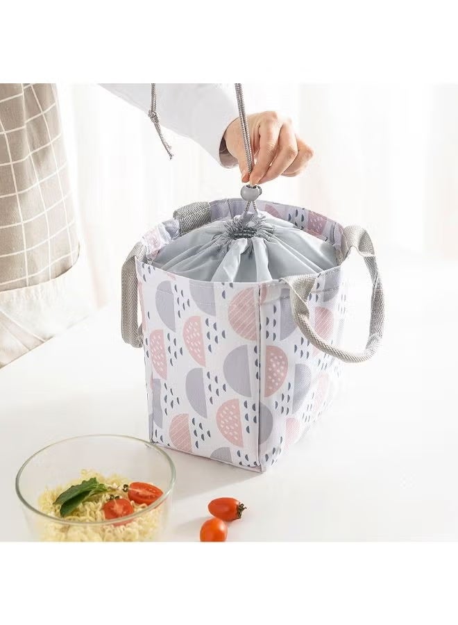 Lunch box bag imitation hemp beam mouth insulation bag hand-held boys and girls take lunch bag fresh picnic bag.  - Image 2