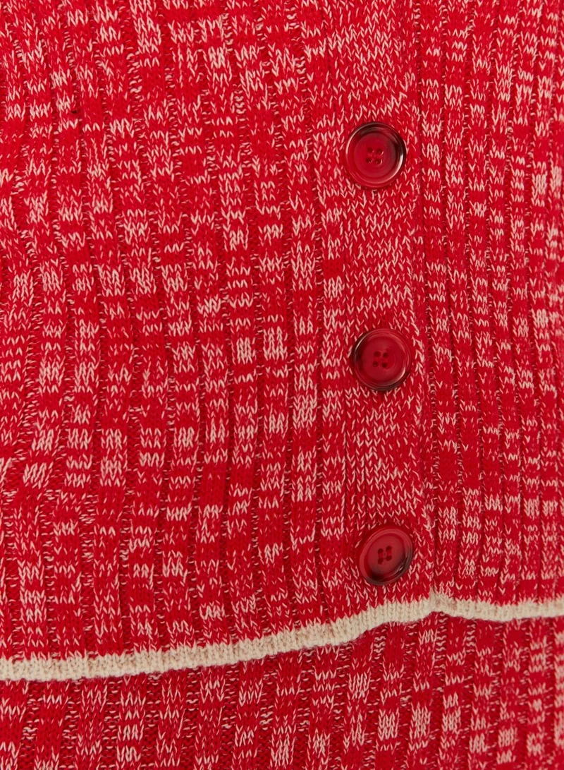 trendyol Button Down Knitted Top & Skirt Set