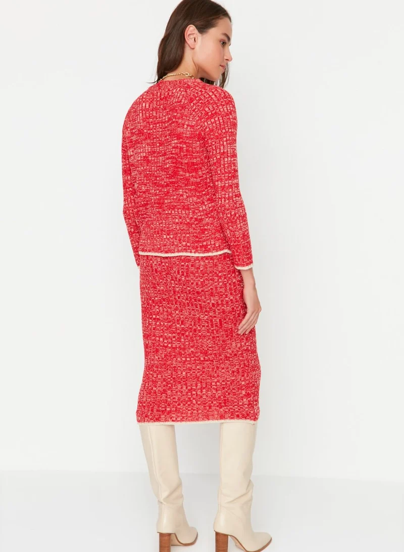 trendyol Button Down Knitted Top & Skirt Set