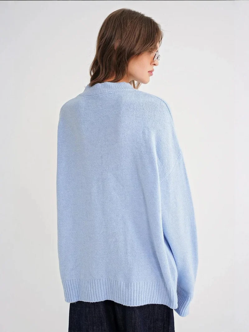 Mixray Baby Blue Mixray Oversized Knitwear Sweater for Women | Best Price UAE