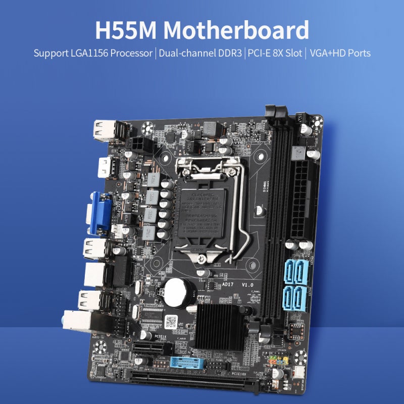 لوحة أم لعاب سوداء: فتحات DDR3 ثنائية القناة - منافذ VGA عالية الدقة + تدعم منافذ HD معالج LGA1156 لمحبي الألعاب - Image 5