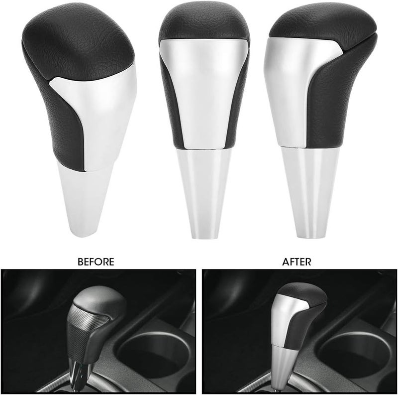 Gear Shift Knob, Leather and Aluminum Alloy Automatic Shift Lever for Fortuner 2005-2016 - Precise Fit, Durable Material, Easy Installation for Car Interior Upgrade - Image 4
