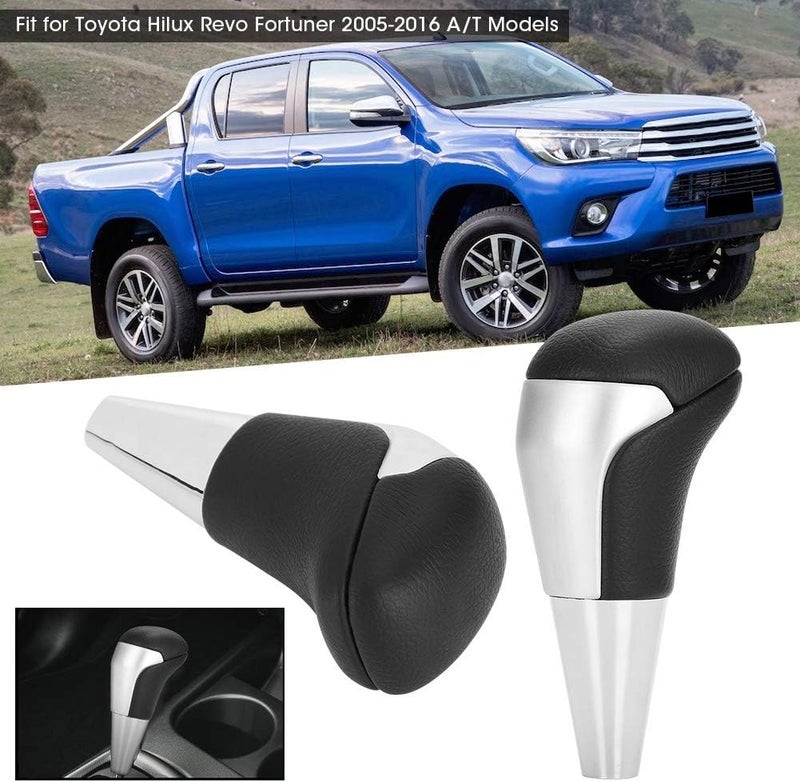 Gear Shift Knob, Leather and Aluminum Alloy Automatic Shift Lever for Fortuner 2005-2016 - Precise Fit, Durable Material, Easy Installation for Car Interior Upgrade - Image 5