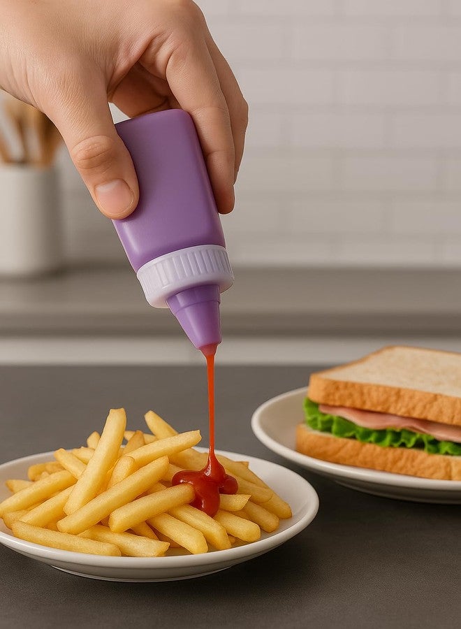 PURCHASE ZONE® Mini Sauce Bottle Reusable Condiment Dispenser for Ketchup, Mayonnaise, Salad Dressing & Spices – Leak-Proof Portable Squeeze Bottles (2 set - 100 ML - Image 2