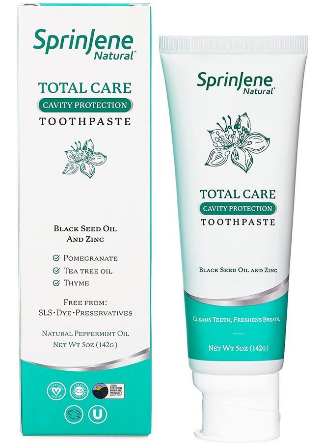 SprinJene - Prinjene Natural Sls Free Toothpaste With Fluoride For Cavity Protection Gum Health Fresh Breath & Helps Dry Mouth For Adults 1 Pack (Improved) - Image 1