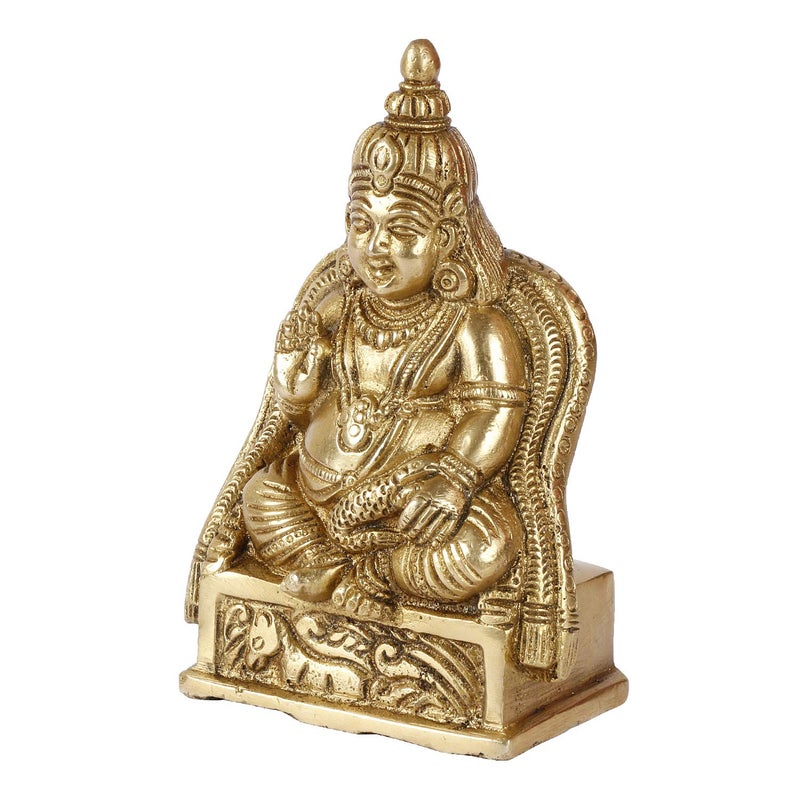 Kartique Karique Brass Kuber Murti for Home Kubera Idol for Tijori Locker Safe Vastu Decorative Items for Home Office Money Mahadosh Nivaran Murti 45 Inch - Image 4