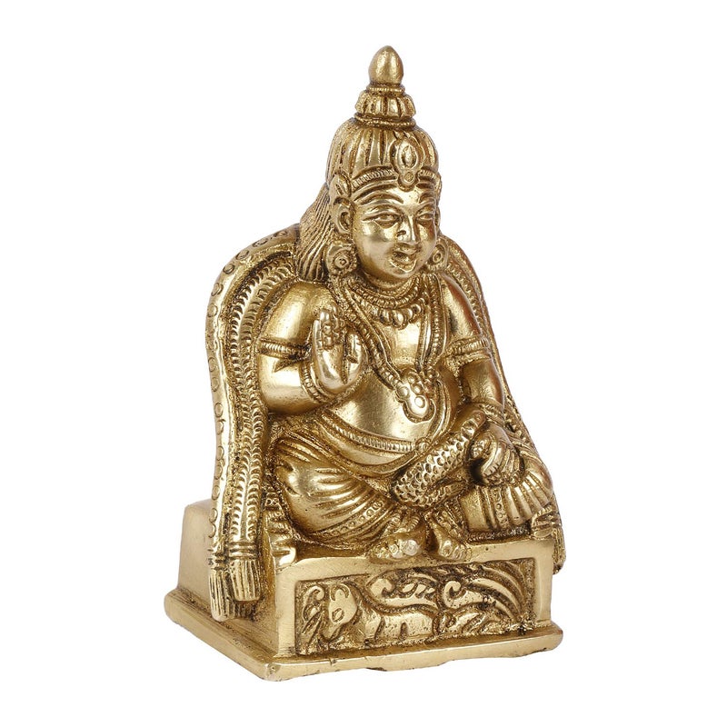 Kartique Karique Brass Kuber Murti for Home Kubera Idol for Tijori Locker Safe Vastu Decorative Items for Home Office Money Mahadosh Nivaran Murti 45 Inch - Image 3