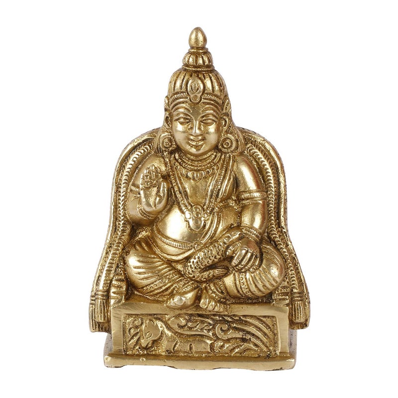 Kartique Karique Brass Kuber Murti for Home Kubera Idol for Tijori Locker Safe Vastu Decorative Items for Home Office Money Mahadosh Nivaran Murti 45 Inch - Image 2