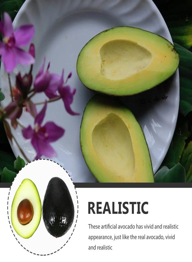 PRETYZOOM 2Pcs Artificial Avocados Fruit Models 3.74In Faux Decorative Avocado Simulation for Home Kitchen Table Centerpiece Photo Booth Props - Image 3
