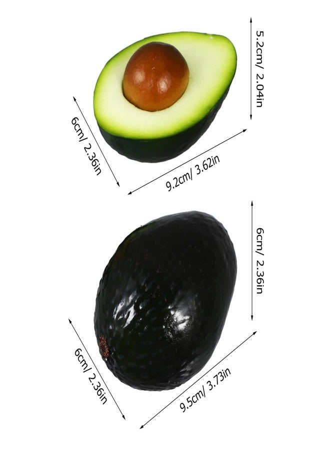 PRETYZOOM 2Pcs Artificial Avocados Fruit Models 3.74In Faux Decorative Avocado Simulation for Home Kitchen Table Centerpiece Photo Booth Props - Image 2
