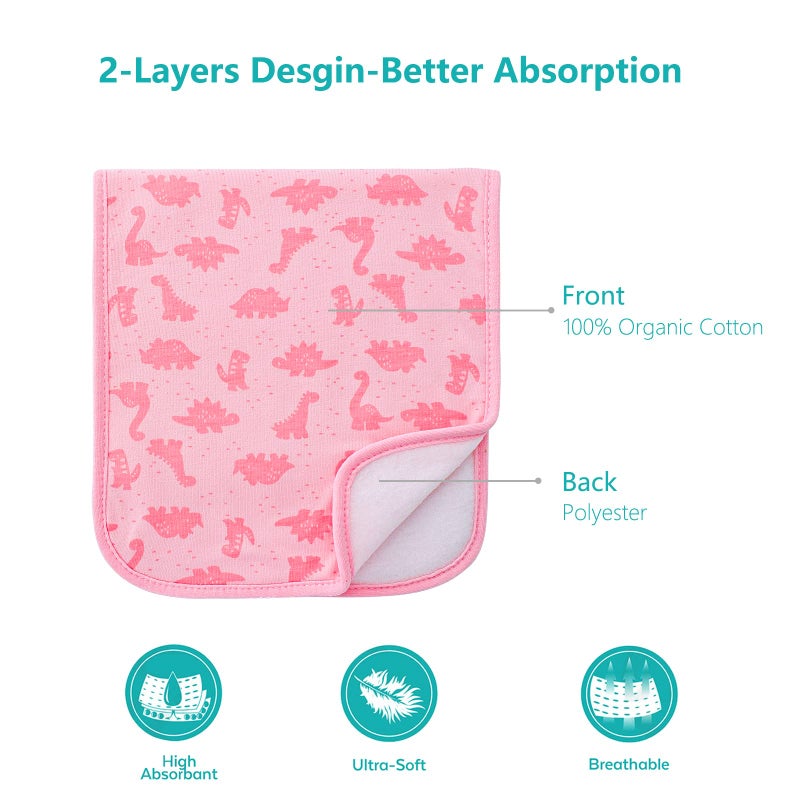 Hakochia Burp Cloths For Baby Girls Organic Cotton Large Burp Clothes Extra Absorbent Soft Burping Rags Spit Up Cloth Sets For Newborns 8 Pack - Image 2