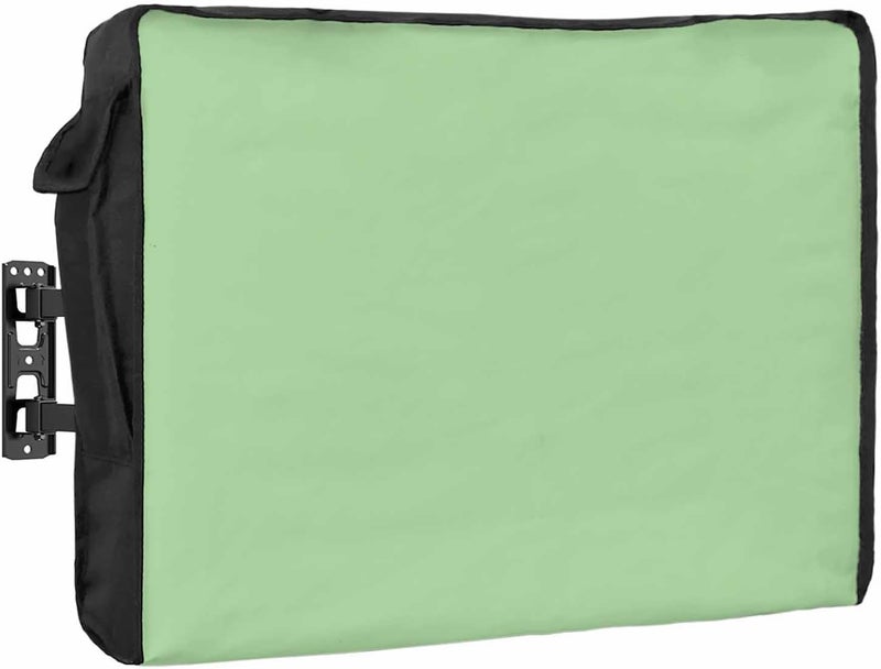 Abstract Solid Color Waterproof Outdoor TV Cover, Simple Avocado Low Saturation Outside Weatherproof TV Enclosures for 80 to 85 Inch LCD Television Shield Flat Screen Protectors - Image 1