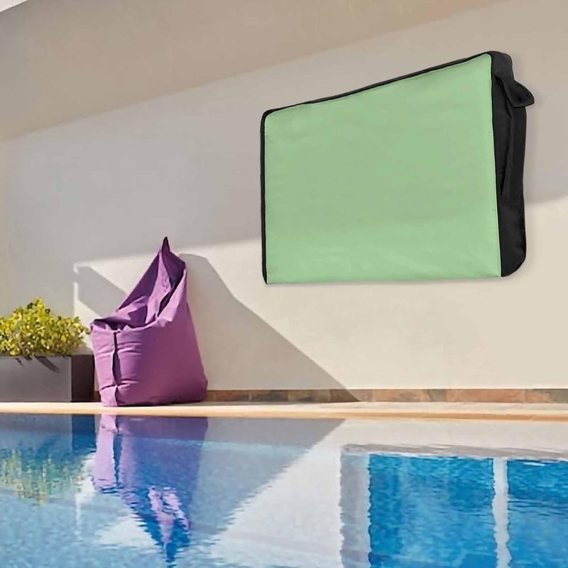 Abstract Solid Color Waterproof Outdoor TV Cover, Simple Avocado Low Saturation Outside Weatherproof TV Enclosures for 80 to 85 Inch LCD Television Shield Flat Screen Protectors - Image 4