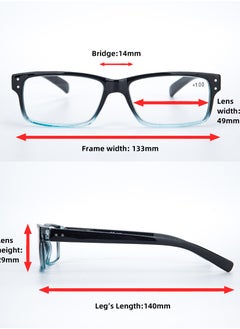 LANLANG LANLANG 3-Pack Reading Glasses for Men Spring Hinge 3 Colors Clear Lens including 1.0-3.5 diopters L-L007  - Image 2